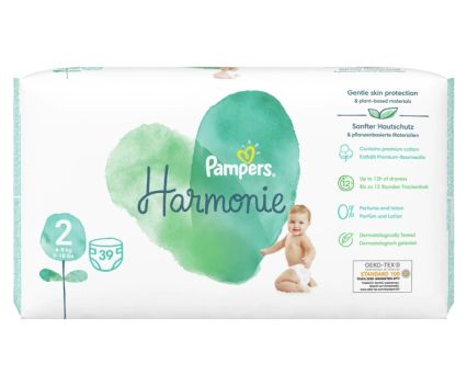 Био Бебешки Пелени Pampers Harmonie 2 (4-8 кг) 39 бр