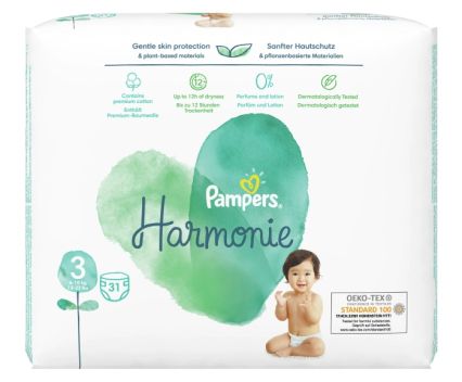 Био Бебешки Пелени Pampers Harmonie 3 (6-10 кг) 31 бр