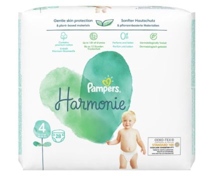 Био Бебешки Пелени Pampers Harmonie 4 (9-14 кг) 28 бр