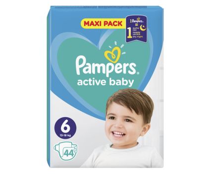 Бебешки Пелени Pampers Active Baby 6 (16+ кг) 44 бр