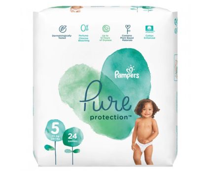 Бебешки Пелени Pampers PURE S5 Junior 11 + 24 бр