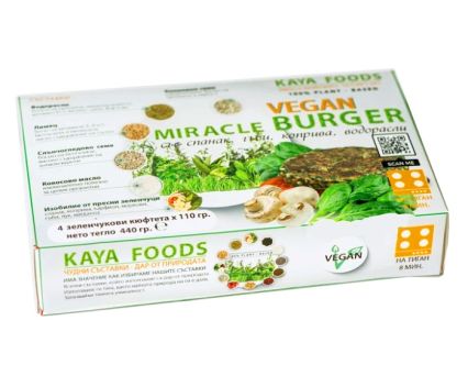 Замразени Веган Бургери Спанак, Гъби, Коприва, Водорасли Miracle Burger 4 х 110 г