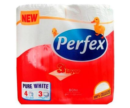 Тоалетна Хартия Perfex Pure White 3 пл. 4 бр