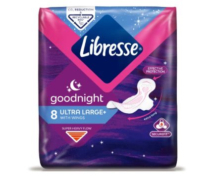 Дамски Превръзки Libresse Goodnight Ultra Large 8 бр