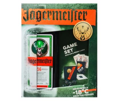 Ликьор Jagermeister 700 мл + Карти и Зарчета за Игра