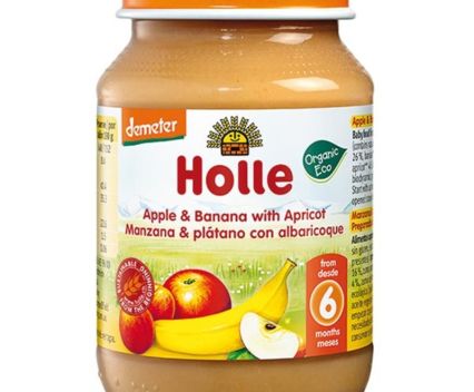 Био Пюре Ябълка, Банан, Кайсия Holle 190 г