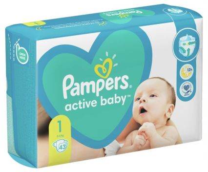 Бебешки Пелени Pampers Active Baby Newborn S1 2-5 кг 43 бр