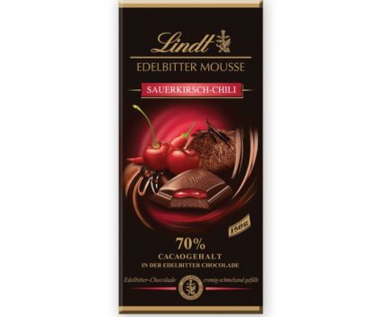 Тъмен Шоколад Lindt Creation Мус 70% Какао Вишна и Чили 150 г